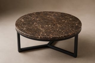 Marmor Sofabord Ø80 cm – Eksklusivt Design