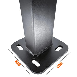Hegnstolpe med Svejset Fod 1200x60x40 mm – RAL 7016 Antracit