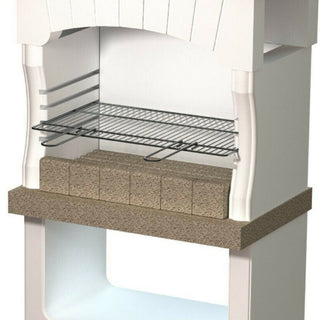 SAROM Caorle Kulgrill i Beton – 82 x 51,5 x 165 cm – Med Rødt Tag og Sidebord