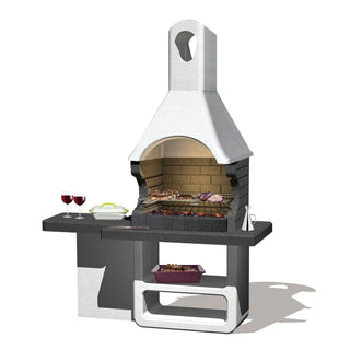 SAROM Ulisse Kulgrill i Beton – 170 x 64 x 232 cm – Med Bord og Opbevaring