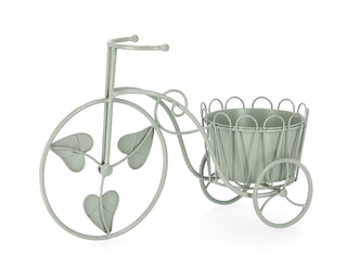 Blomsterholder “Harriet” – Cykel i metal | Grøn | 54 × 19 × 34 cm