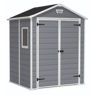 Haveskur i plast Keter Manor 6x5 DD – 175 x 145 x 226 cm, dobbeltdør, ventilationspanel og vindue