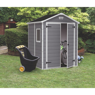 Haveskur i plast Keter Manor 6x5 DD – 175 x 145 x 226 cm, dobbeltdør, ventilationspanel og vindue
