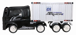 Elektrisk lastbil til børn NOVOKIDS Super Truck – 12V, 4 motorer, med trailer, fjernbetjening, max 35 kg, sort