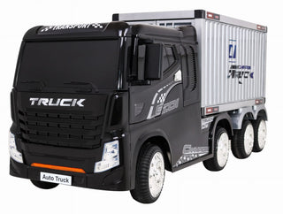 Elektrisk lastbil til børn NOVOKIDS Super Truck – 12V, 4 motorer, med trailer, fjernbetjening, max 35 kg, sort
