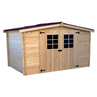 Haveskur i træ MO 3030.02 N – 300 x 300 x 197 cm, 28 mm vægge