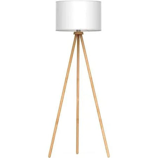 Gulvlampe med træstativ Tomons, 8W LED-pærer