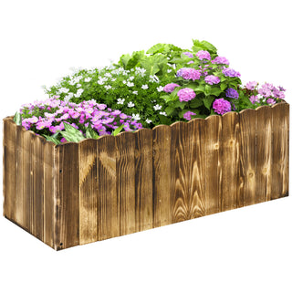 Rektangulær plantekasse i træ – Outsunny | 80 × 33 × 30 cm