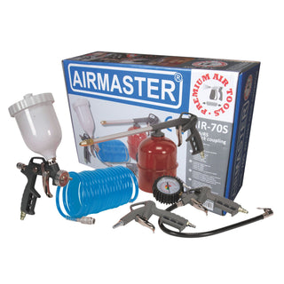Tilbehørssæt til kompressor, 5 dele, Airmaster Air-70S, 8 bar