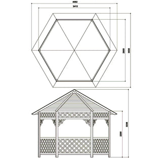 Træpavillon fra Daf, Ottekantet, 3,92x3,62 m