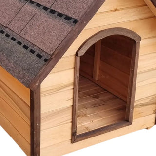 Roff 2848 XXL Hundehus i Træ – Til store hunde, brun – 125,5 x 88,5 x 109 cm