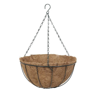 Hængekurv til blomster Versailles HY11-02, Brun, Stål + kokosfiber med kæde og krog, 36x17 cm