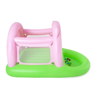 Bestway 52345 oppustelig hoppeborg – 239 x 162 x 137 cm, pink/grøn
