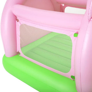 Bestway 52345 oppustelig hoppeborg – 239 x 162 x 137 cm, pink/grøn