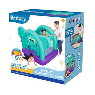 Bestway 52355 oppustelig hoppeborg – 203 x 155 x 135 cm, grøn/lilla