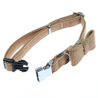 Hundehalsbånd med Sløjfe – 4 Dog – Creme – 30-40 cm