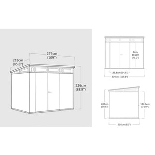 Keter Artisan Redskabsskur – 218 / 277 / 342 cm | Dobbelt dør | Duotech™ plast | Grå