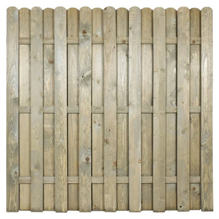 Træhegnspanel 180x180 cm – Flettet design – Olive farve – Nåletræ