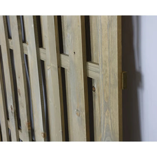Træhegnspanel 180x180 cm – Flettet design – Olive farve – Nåletræ