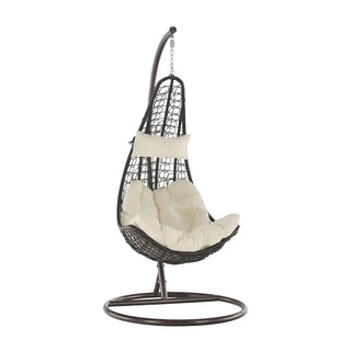 Hængestol Kalea New, til 1 person, metalstruktur, syntetisk rattan, brun + creme