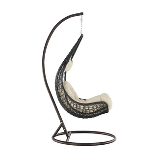 Hængestol Kalea New, til 1 person, metalstruktur, syntetisk rattan, brun + creme