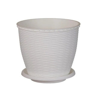 Plastpotte Critex med underskål, Hvid, D 17,5 cm