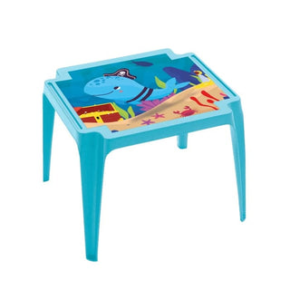 Ocean børnebord i plast – 55 x 55 cm, blå