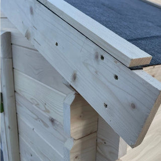 Haveskur / redskabsskur i træ Monde 3030.02 – 315 x 298 x 302 cm, dobbeltdør, vindue, naturfarve