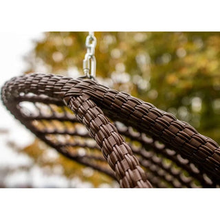 Duat hængestol til 2 personer – brun, med stålramme, 123 x 136 x 192 cm