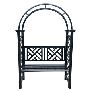 Havepergola i aluminium, klatrerosebue / blomsterstativ og bænk, 128 x 50 x 209 cm, Grandio Mob Retro