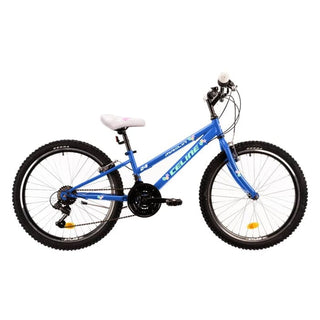 DHS Celine 2422 børnecykel – 24", 18 gear, V-bremser, blå, til piger fra 10 år