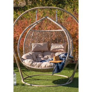 Hængestol Galant til 2 personer – beige, 130 x 136 x 192 cm