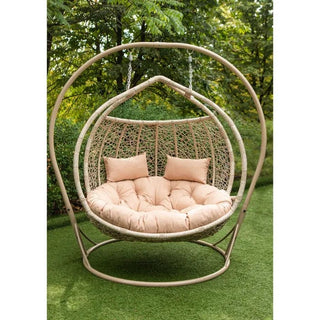 Hængestol Galant til 2 personer – beige, 130 x 136 x 192 cm