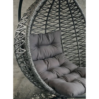 Hængestol Phoenix, til 1 person, metalramme, syntetisk rattan, grå – 122 x 105 x 192 cm