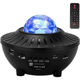 Natlampe NYTRO Laser, 360 universprojektor, Fjernbetjening, Sort