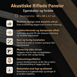 Dekorativt akustikpanel, MDF, Unic Spot, 600 × 600 × 21 mm, 4 stk./sæt