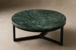 Marmor Sofabord Ø80 cm – Eksklusivt Design