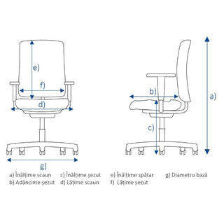 Ergonomisk kontorstol Golf LX, drejelig, kunstlæder 3528