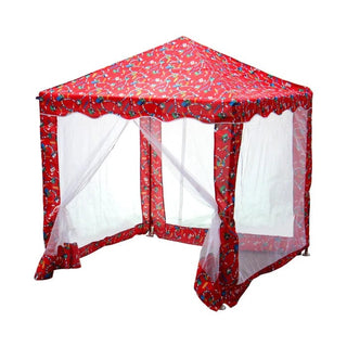 Børnetelt CD007 – 150 x 150 x 170 cm, rød/hvid, til udendørs leg