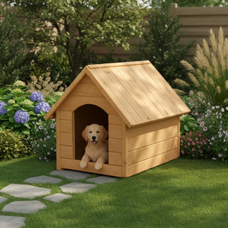 Hundehus Laur i Træ til Store Hunde – 108x93x97 cm – Brun