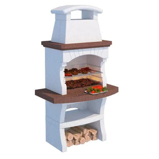 Linea Salo Kulgrill i Beton – 114 x 76 x 206 cm – Grå & Brun