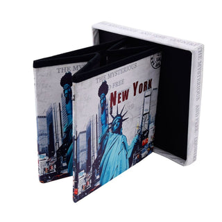 Puf Statue of Liberty med opbevaring, foldbar, firkantet, kunstlæder, 38 × 38 × 38 cm