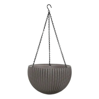 Hængepotte med syntetisk rattan, Mokka, 35 cm