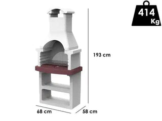 Linea Cola Grill i ildfast beton – 68 x 58 x 139 cm – Grå