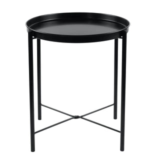 Metal sofabord ST28334F-A3B, Rundt, Sort, 43x43x53,5 cm