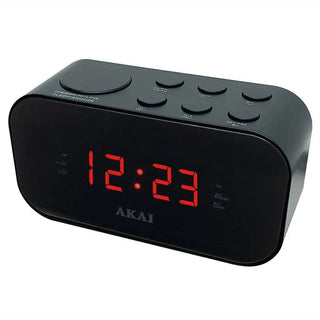 Radio med vækkeur Akai ACR-3088 – FM/AM, LED-display, dual alarm, snooze & sleep funktion, sort