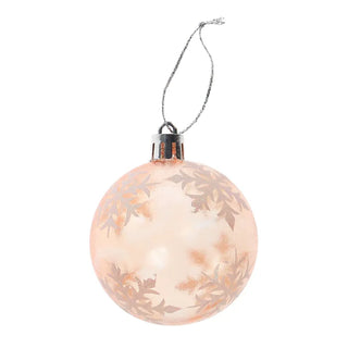 Julekugler – Orange, plast, 6 cm, runde, sæt med 6 stk.