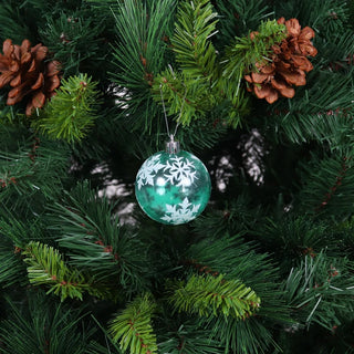 Julekugler – Turkis, plast, 6 cm, runde, sæt med 6 stk.