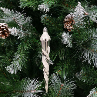 Julekugler – Sølv, plast, 18,5 cm, sæt med 6 stk.
