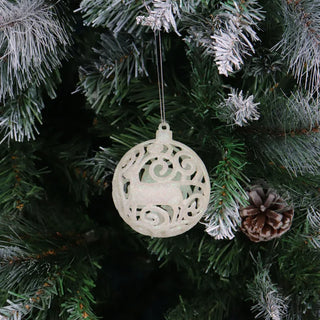 Julekugler – Creme, 8 cm, plast, 4 stk. sæt
